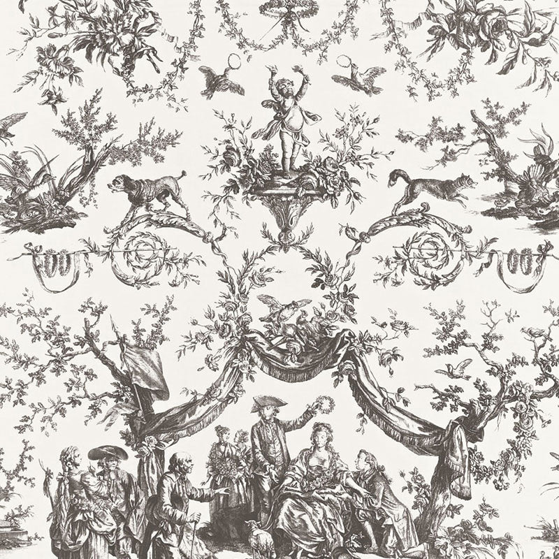 LE COURONNEMENT DE LA ROSIERE  GRISAILLE  FABRIC