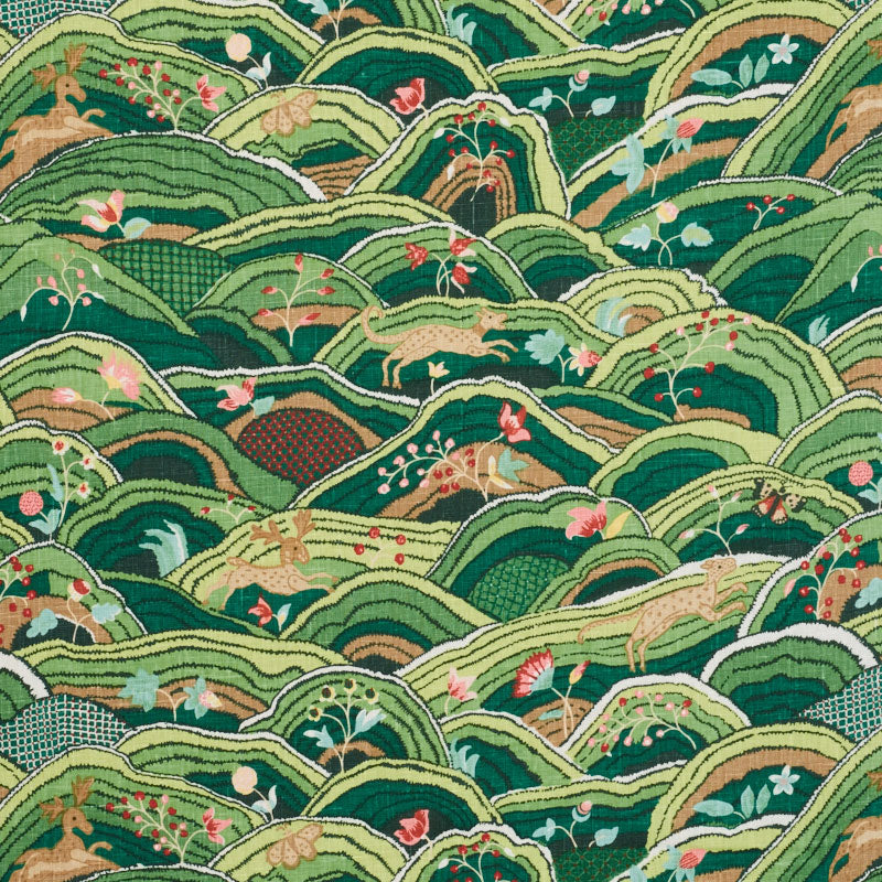 ROLLING HILLS GREEN FABRIC