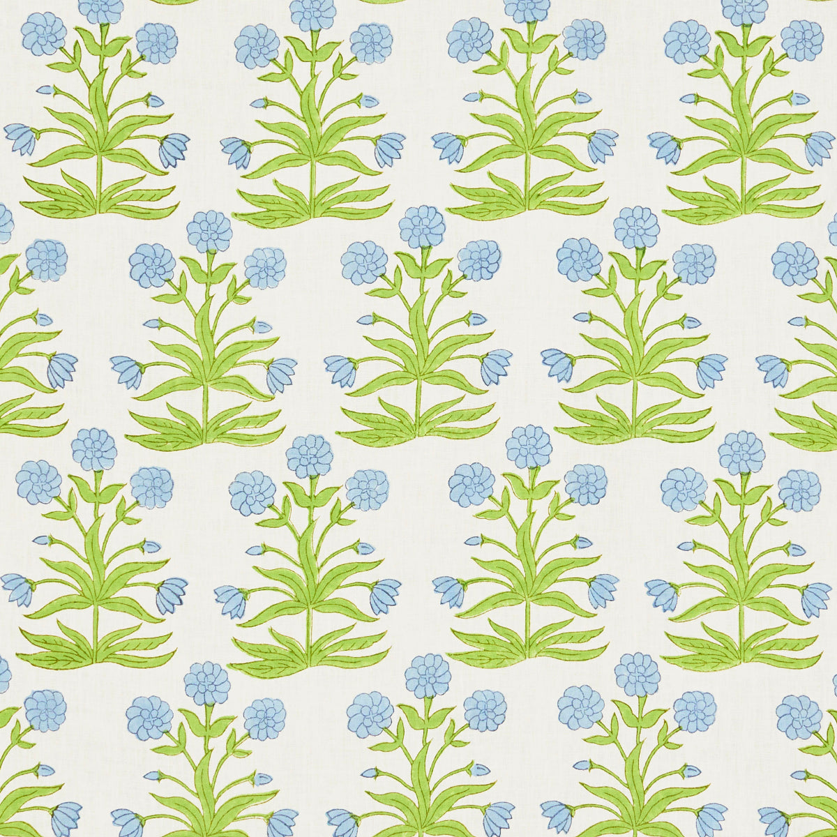 Mughal Hand Block Print Sky Pistachio