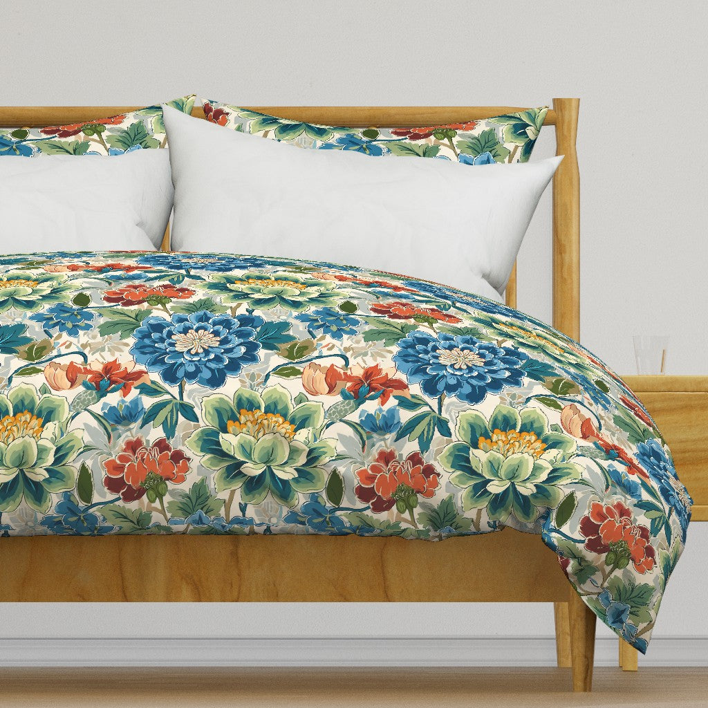 Atlanta Fabrics Wanderers Garden Bachelor Button Fabric | Atlanta Fabrics