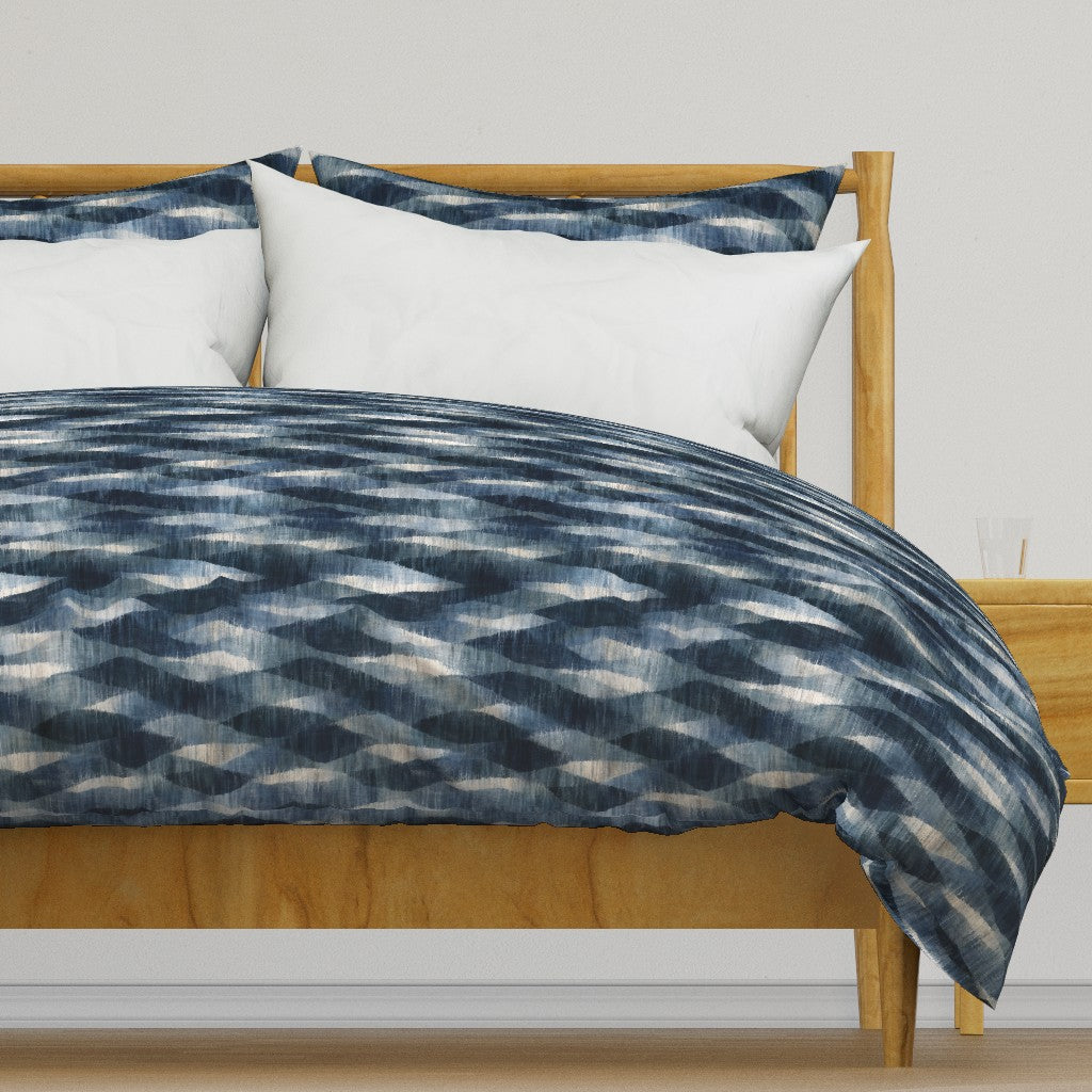 Atlanta Fabrics Watercolor Waves Navy Fabric | Atlanta Fabrics