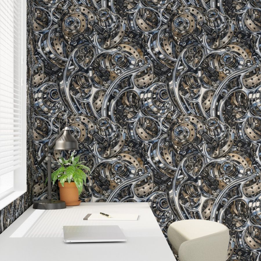 Atlanta Fabrics Vacation Highway Chrome Wallpaper Wallpaper | Atlanta Fabrics