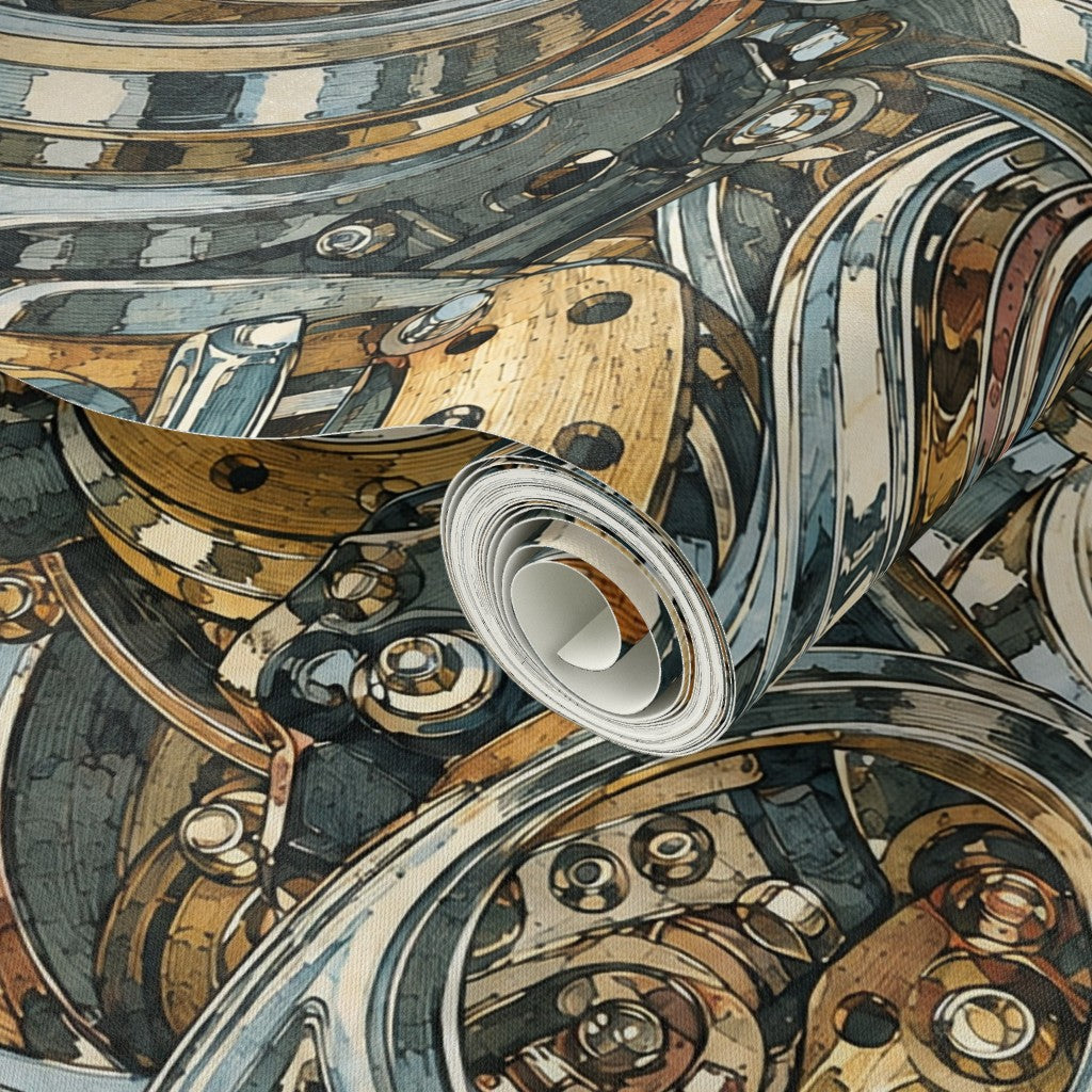 Atlanta Fabrics Vacation Highway Patina Wallpaper Wallpaper | Atlanta Fabrics
