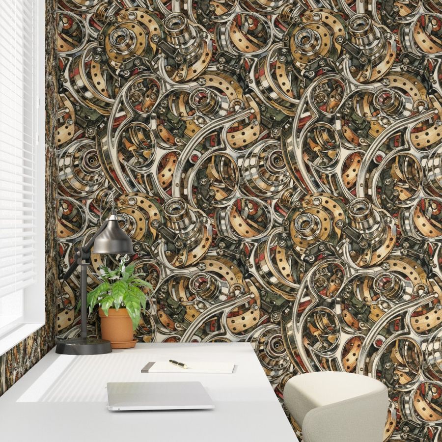 Atlanta Fabrics Vacation Highway Brass Wallpaper Wallpaper | Atlanta Fabrics