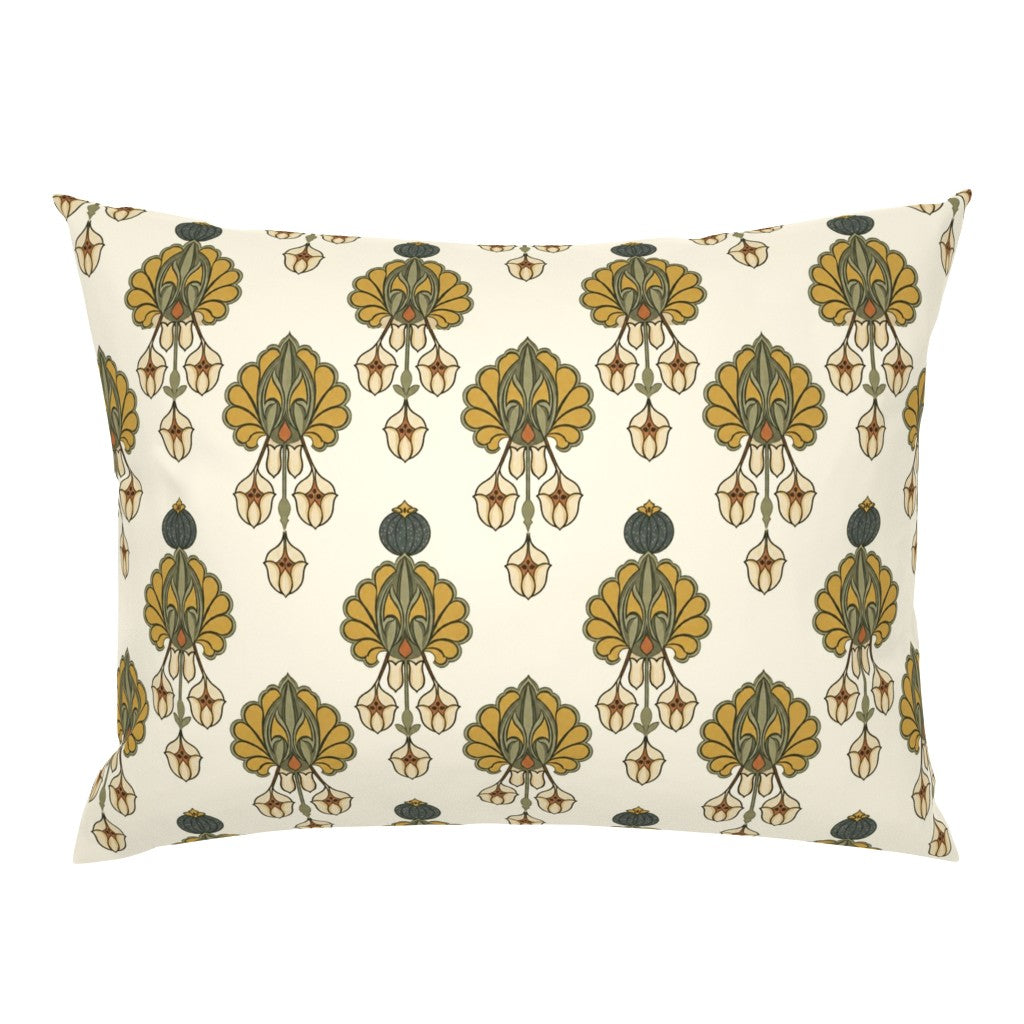 Atlanta Fabrics Pendant Blossom Ochre Fabric | Atlanta Fabrics