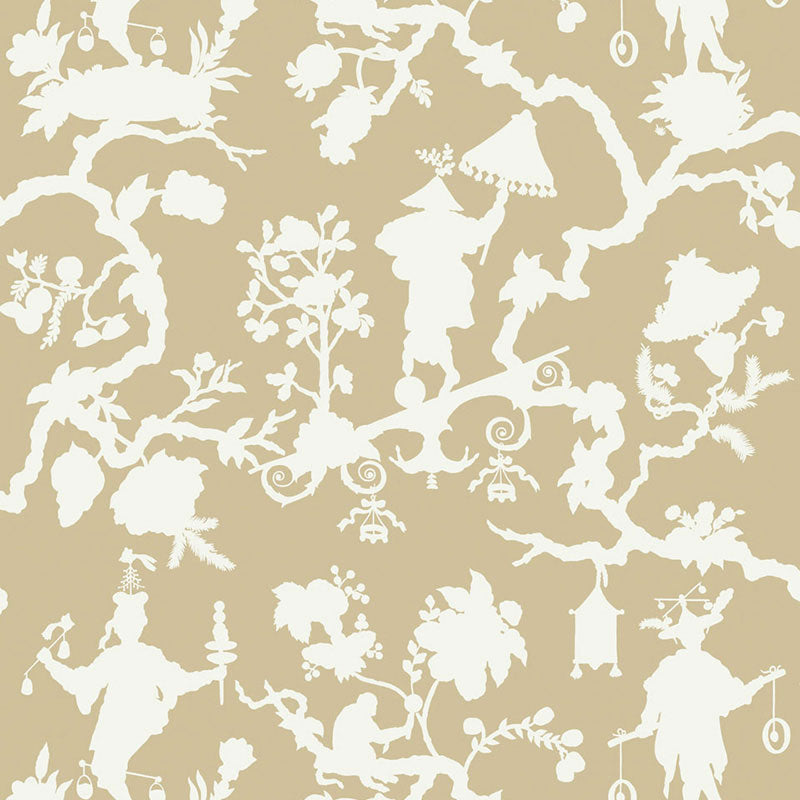 SHANTUNG SILHOUETTE PRINT SAND