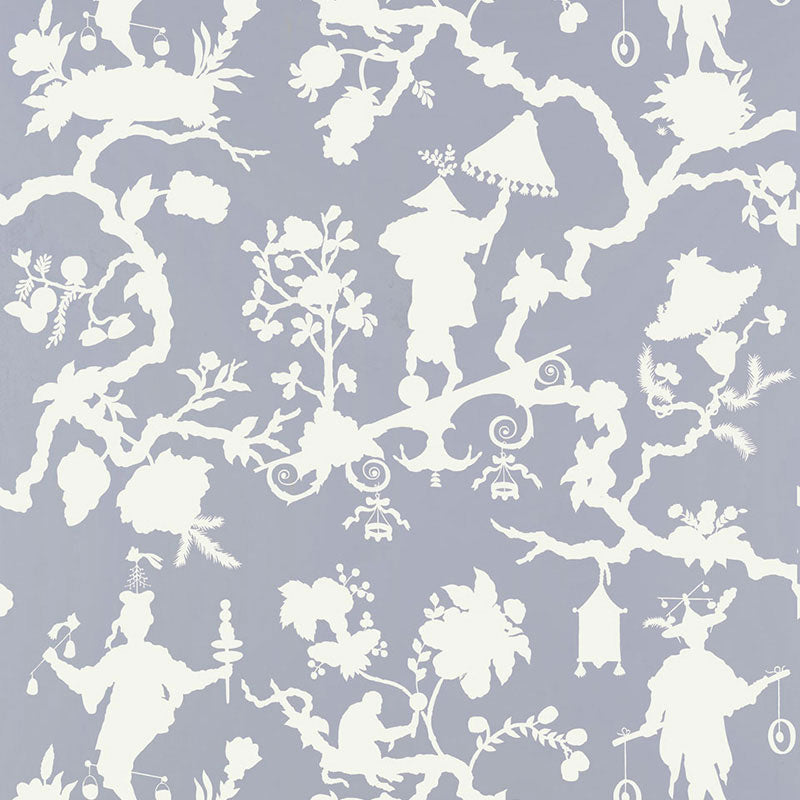 SHANTUNG SILHOUETTE PRINT WISTERIA