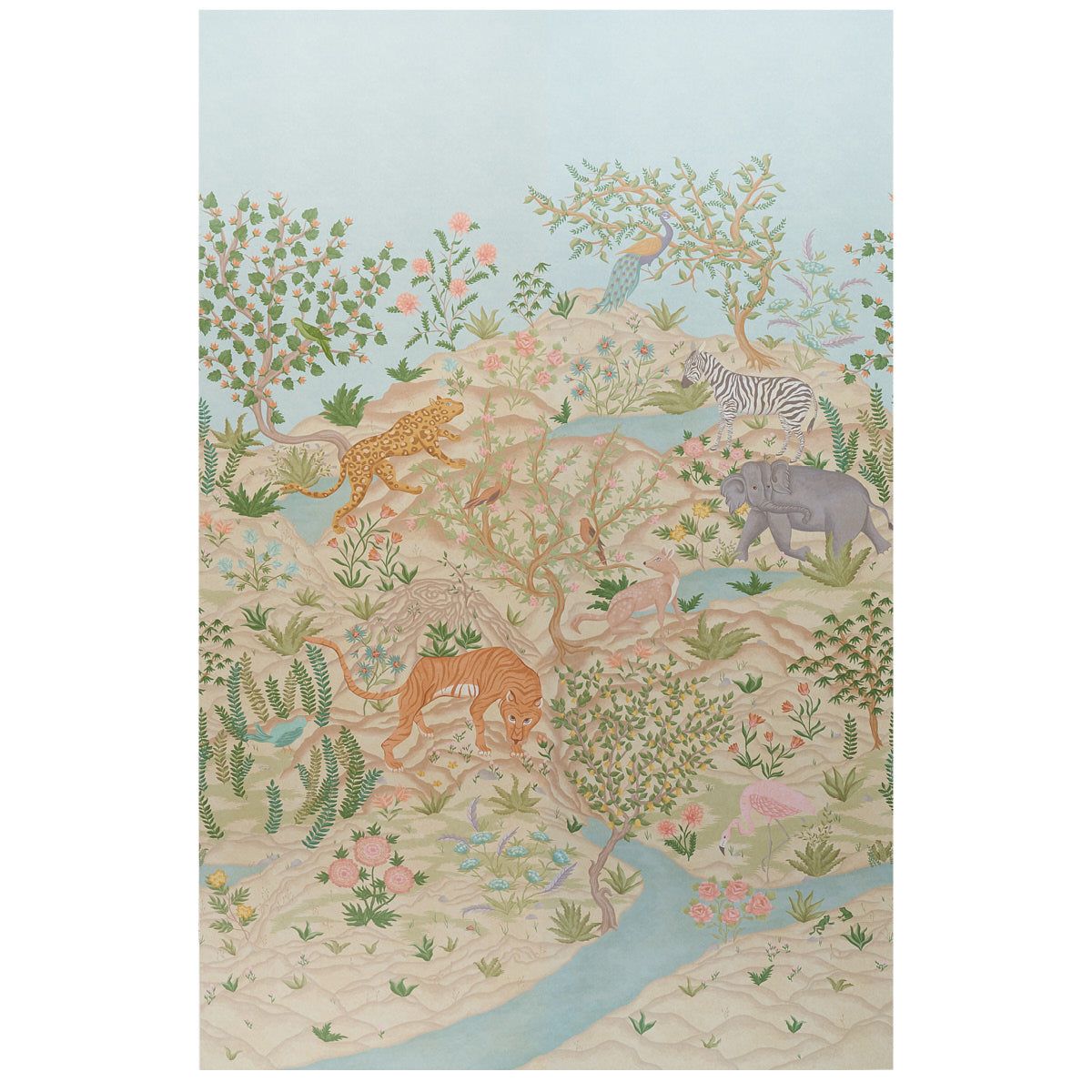 FINCHES JUNGLE PANEL SET PARCHMENT