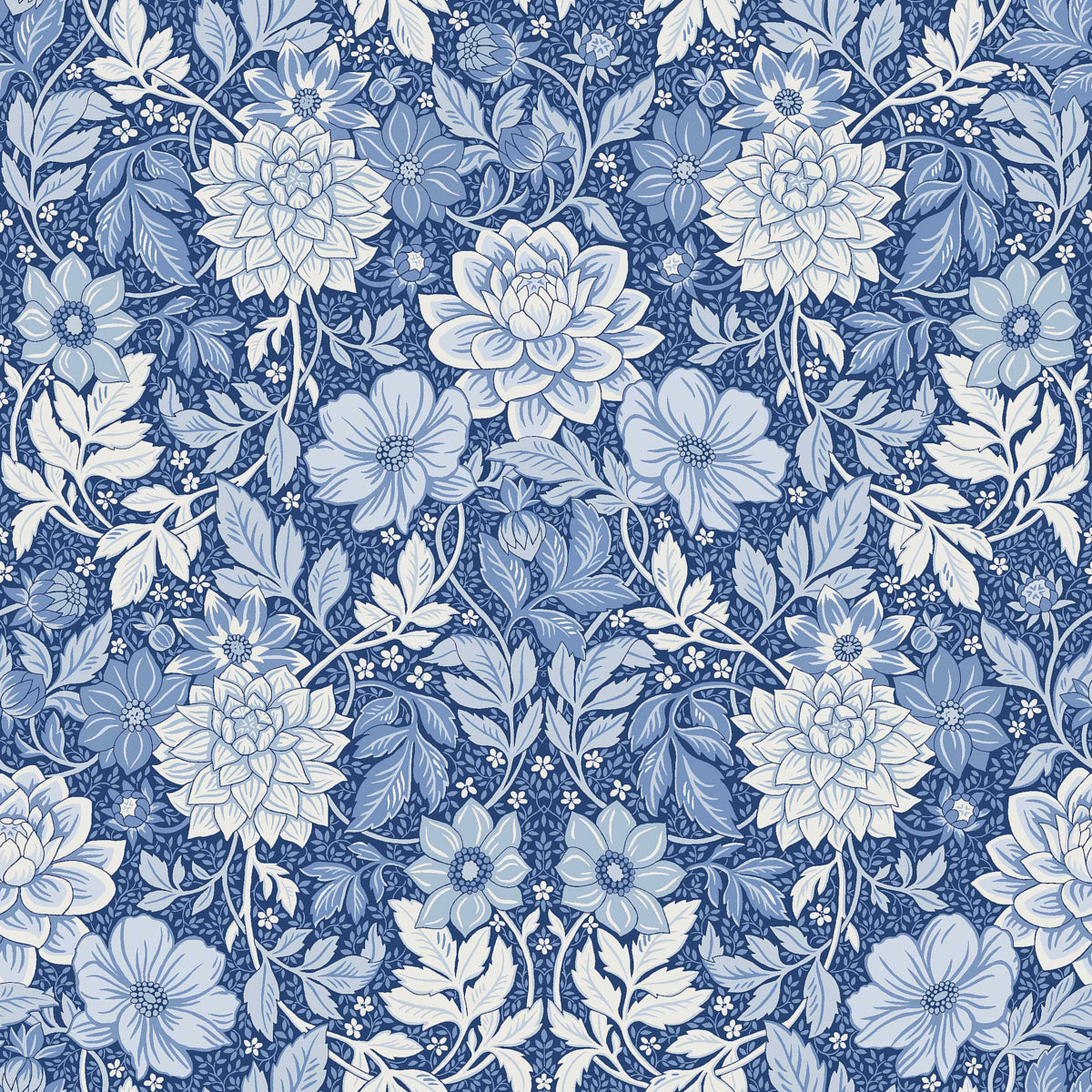 DAHLIA GARDEN BLUE AND WHITE