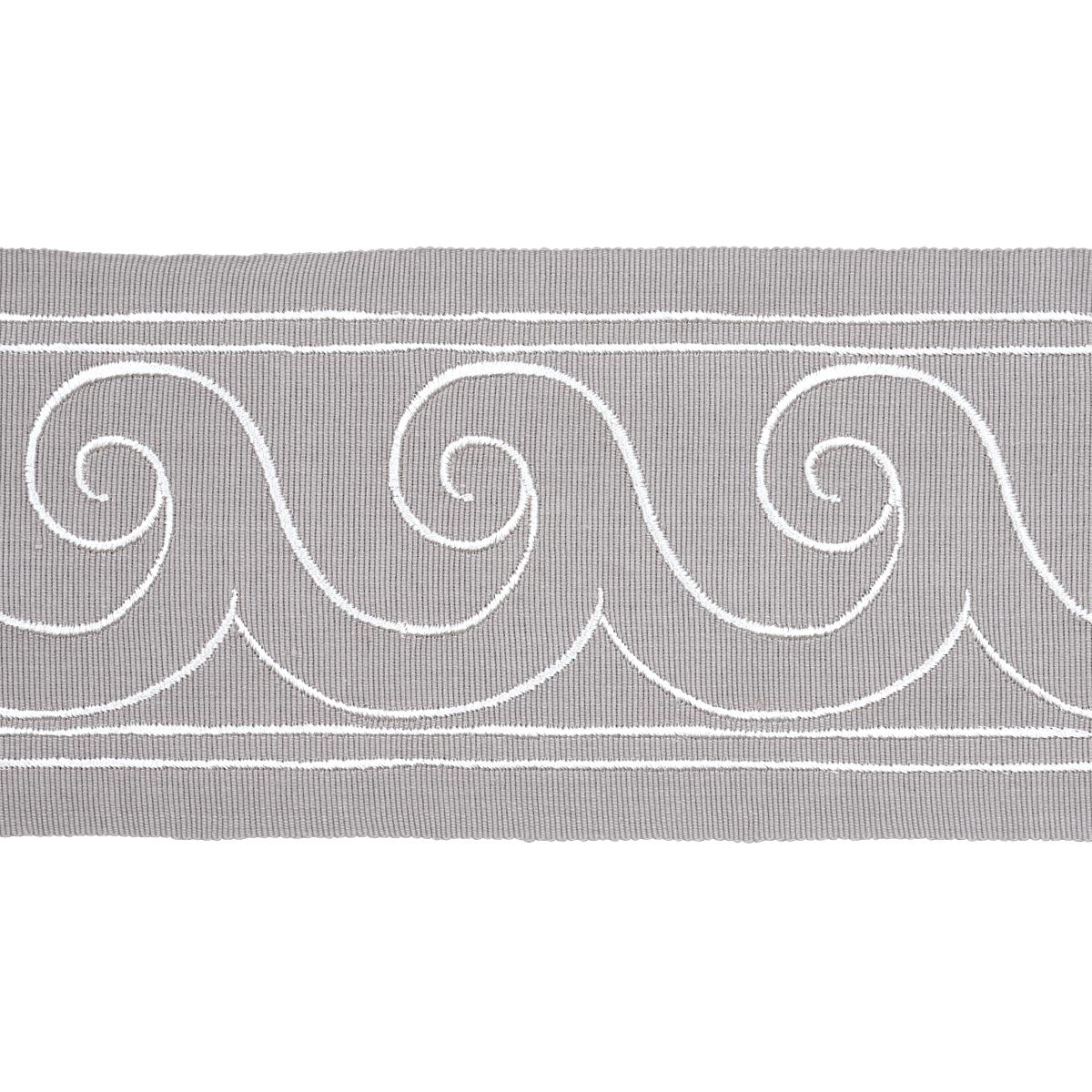 GREEK WAVES TRIM WHITE ON GREY