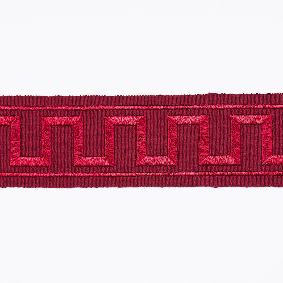 GREEK KEY EMBROIDERED TAPE BURGUNDY