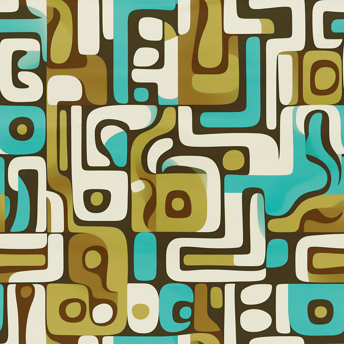 Atlanta Fabrics 70s Mod Aqua Fabric | Atlanta Fabrics