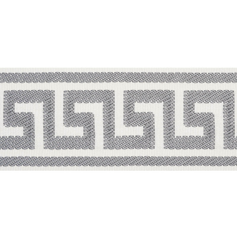 ETIENNE SILK GREEK KEY WIDE GREY