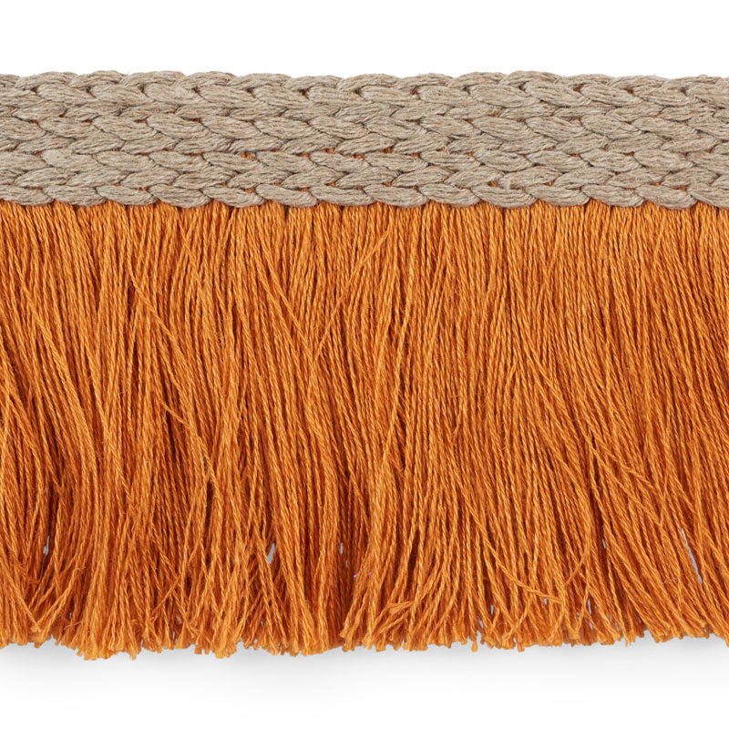 BRAIDED LINEN FRINGE ORANGE