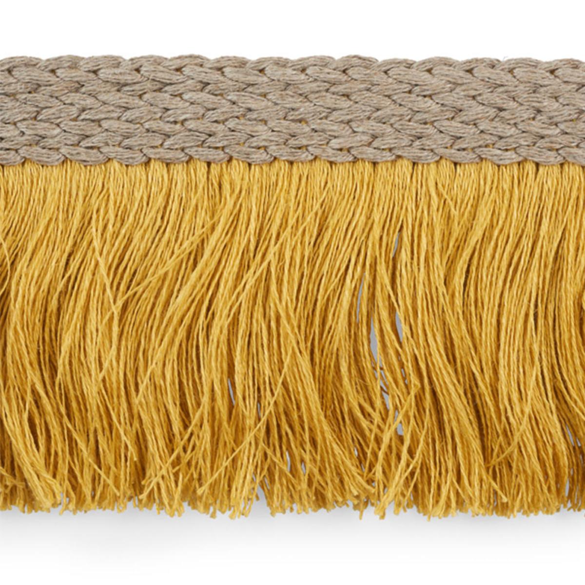 BRAIDED LINEN FRINGE GOLD