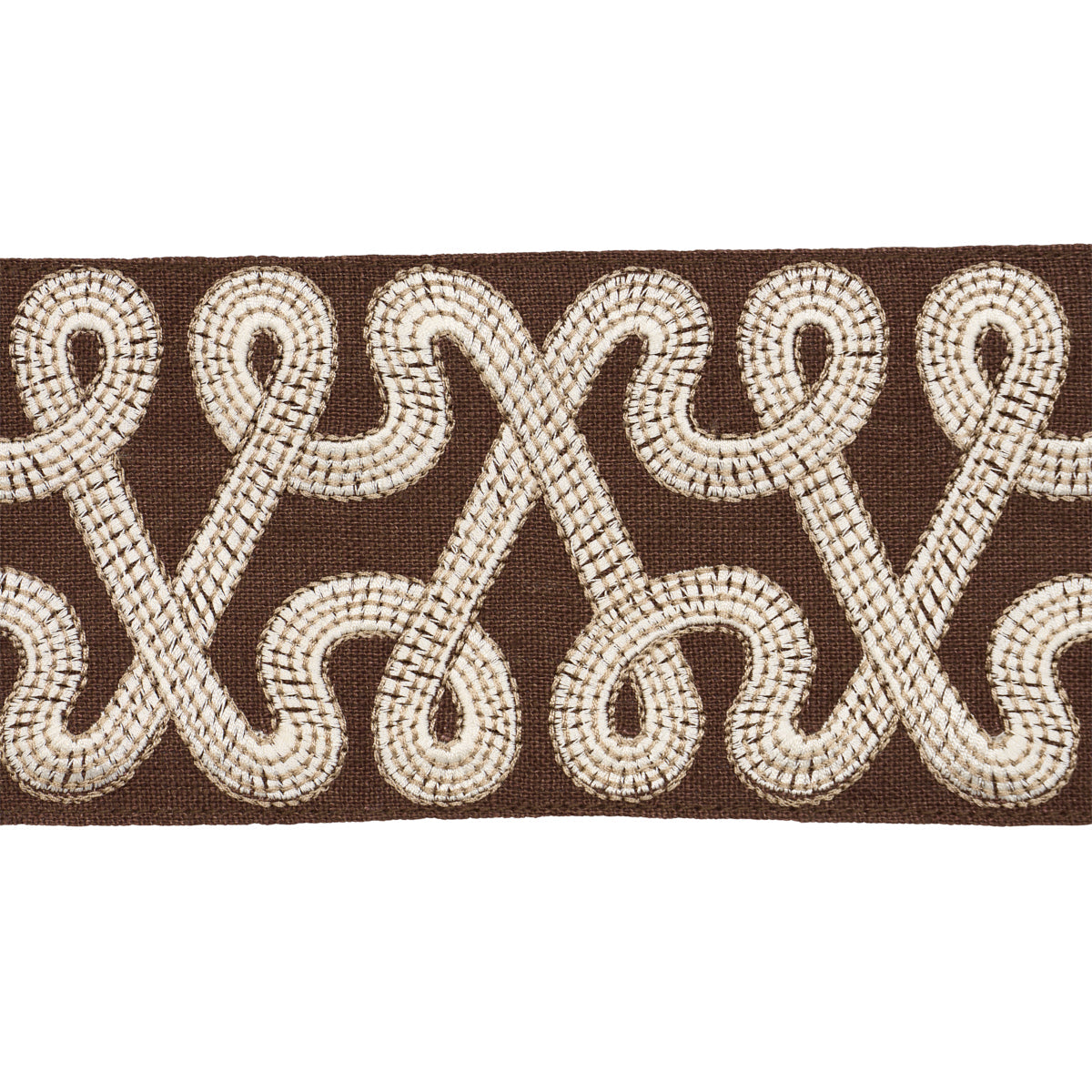 FREEFORM EMBROIDERED TAPE CHOCOLATE