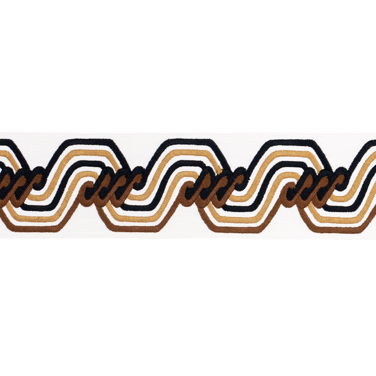 THE TWIST EMBROIDERED TAPE BROWN
