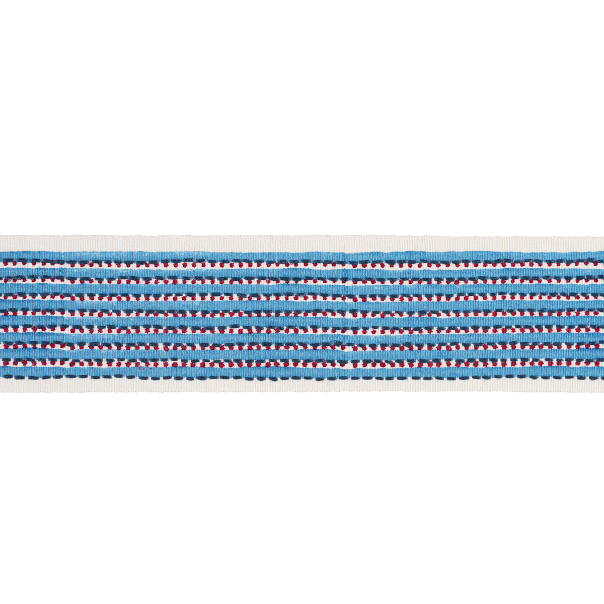 STRIPE & DOT HAND BLOCK TRIM BLUE
