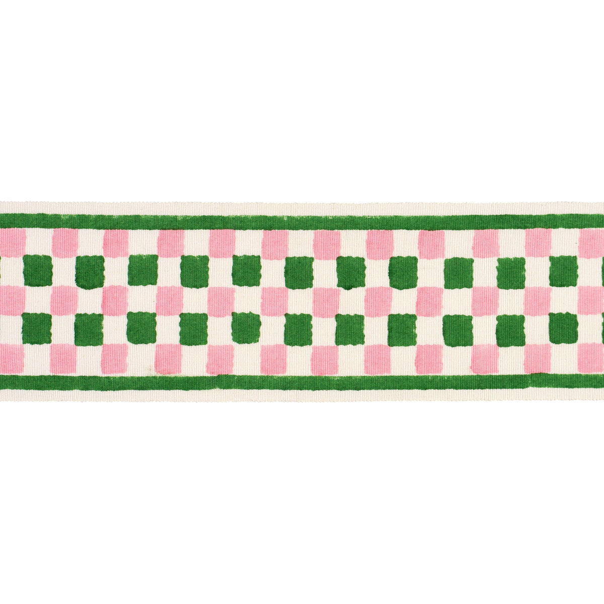 CHEQUER HAND BLOCK TRIM GREEN