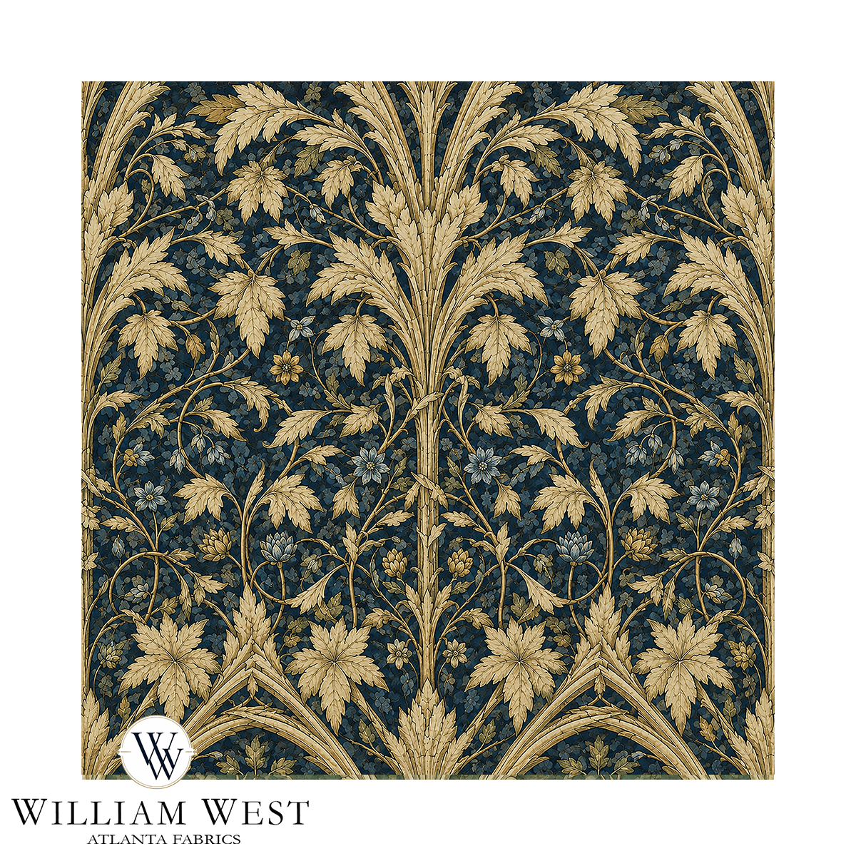 Atlanta Fabrics Bramble & Blossom Cornflower Fabric | Atlanta Fabrics