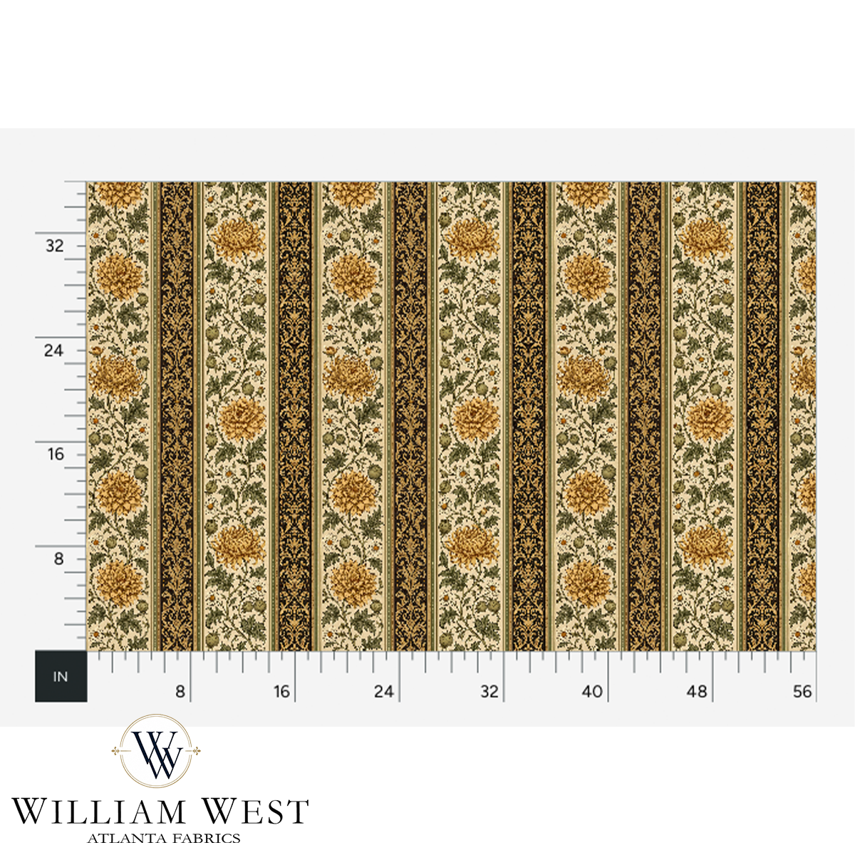Atlanta Fabrics Briarwick Stripe Brass Fabric | Atlanta Fabrics