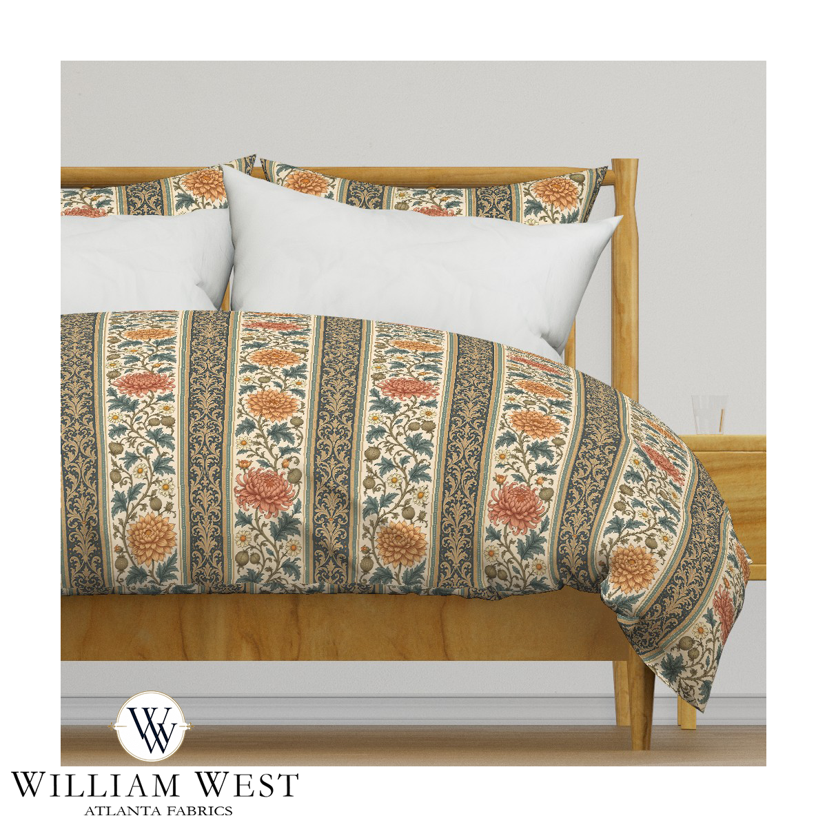 Atlanta Fabrics Briarwick Stripe Persimmon Fabric | Atlanta Fabrics