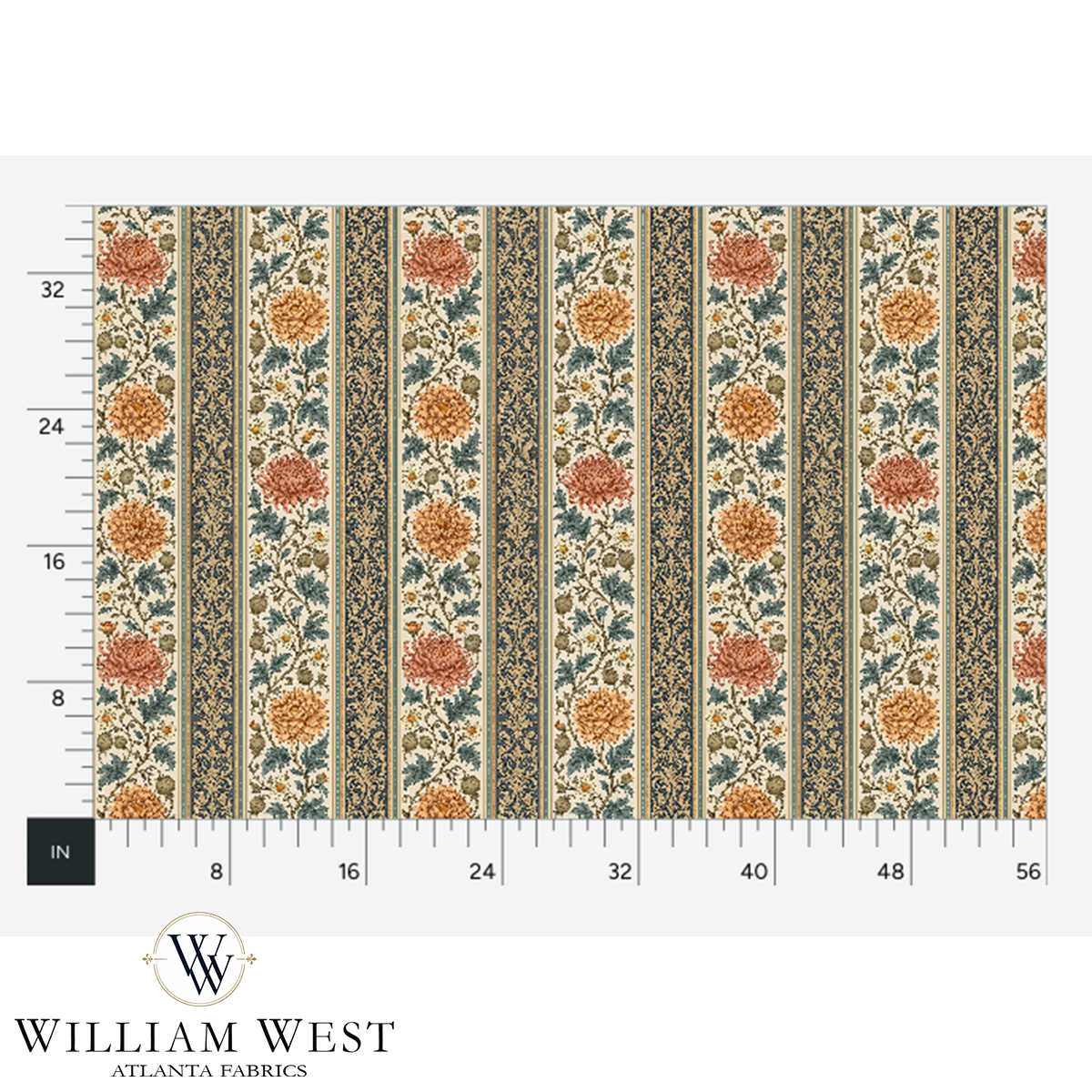 Atlanta Fabrics Briarwick Stripe Persimmon Fabric | Atlanta Fabrics