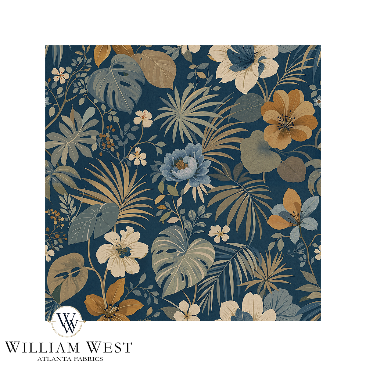Atlanta Fabrics Bungalow Bloom Blue Fabric | Atlanta Fabrics