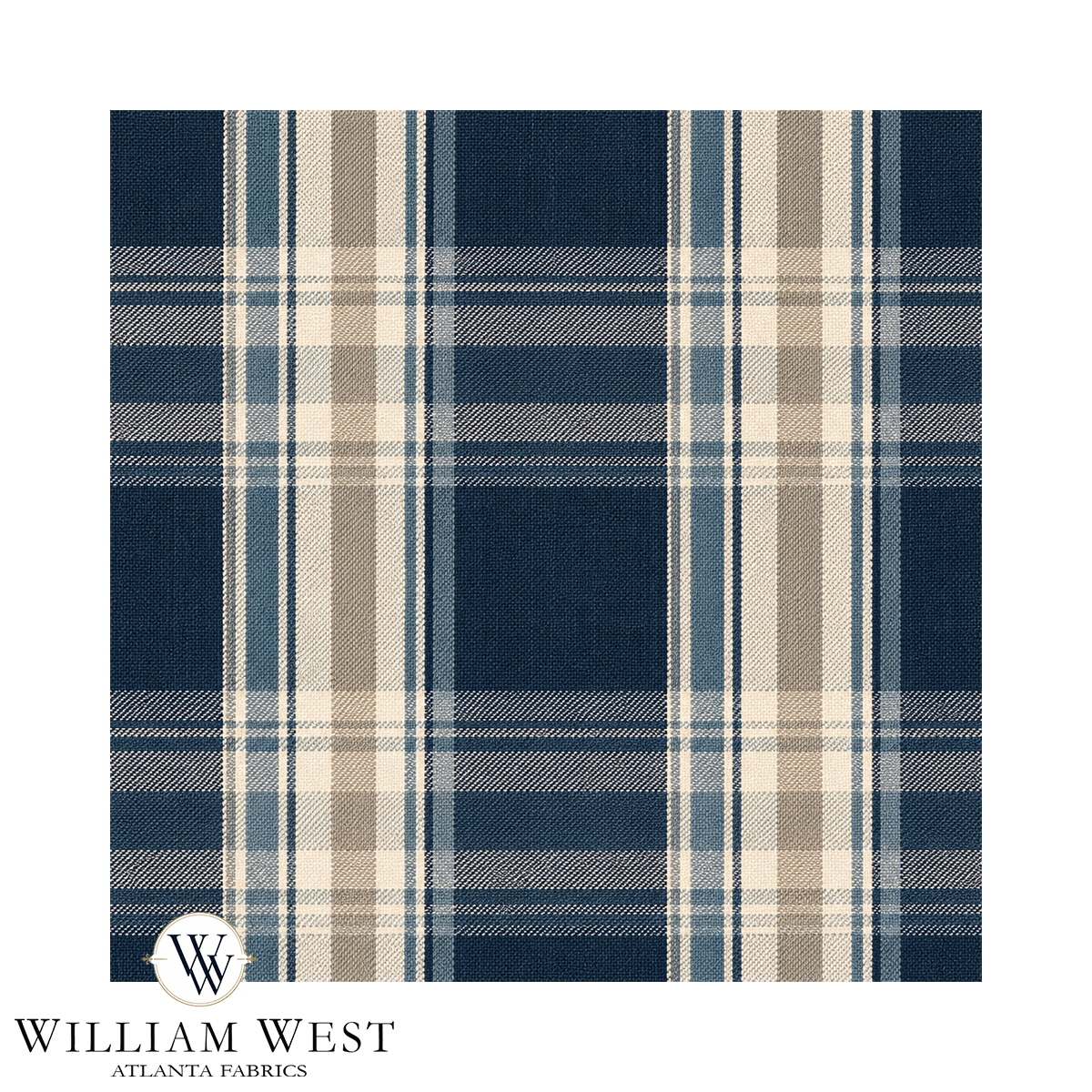 Atlanta Fabrics Cabin Plaid Northern Lake Fabric | Atlanta Fabrics
