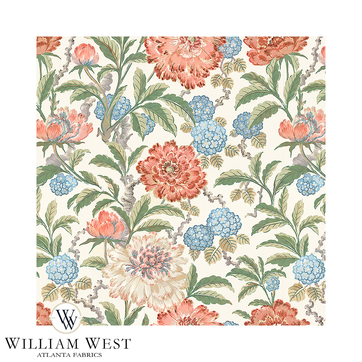 Atlanta Fabrics Coniston Coral Fabric | Atlanta Fabrics