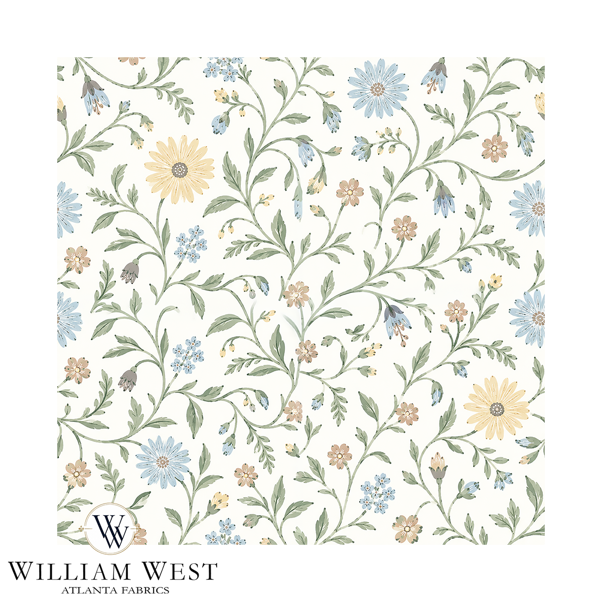 Atlanta Fabrics Cowan Court Smoke Blue Fabric | Atlanta Fabrics