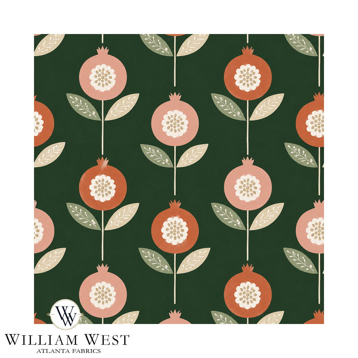 Atlanta Fabrics Cristalia Pomegranate Fabric | Atlanta Fabrics
