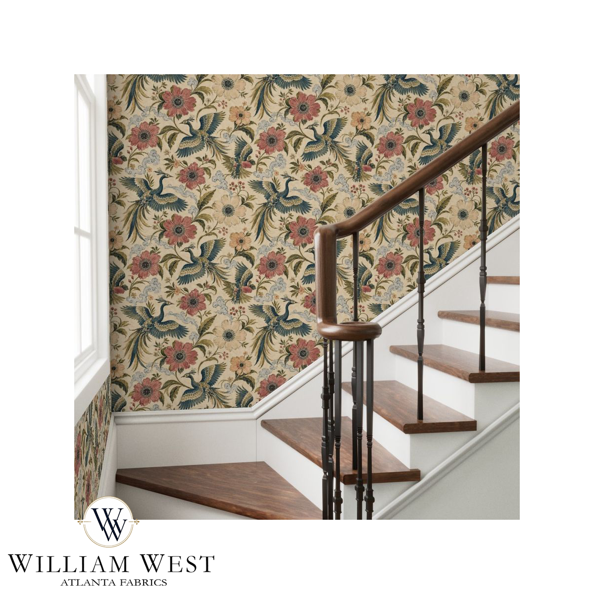 Atlanta Fabrics Flight Through Eden Vanilla Wallpaper Wallpaper | Atlanta Fabrics