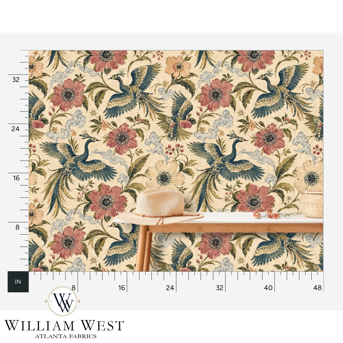 Atlanta Fabrics Flight Through Eden Vanilla Wallpaper Wallpaper | Atlanta Fabrics