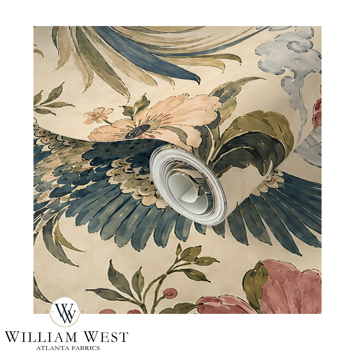 Atlanta Fabrics Flight Through Eden Vanilla Wallpaper Wallpaper | Atlanta Fabrics