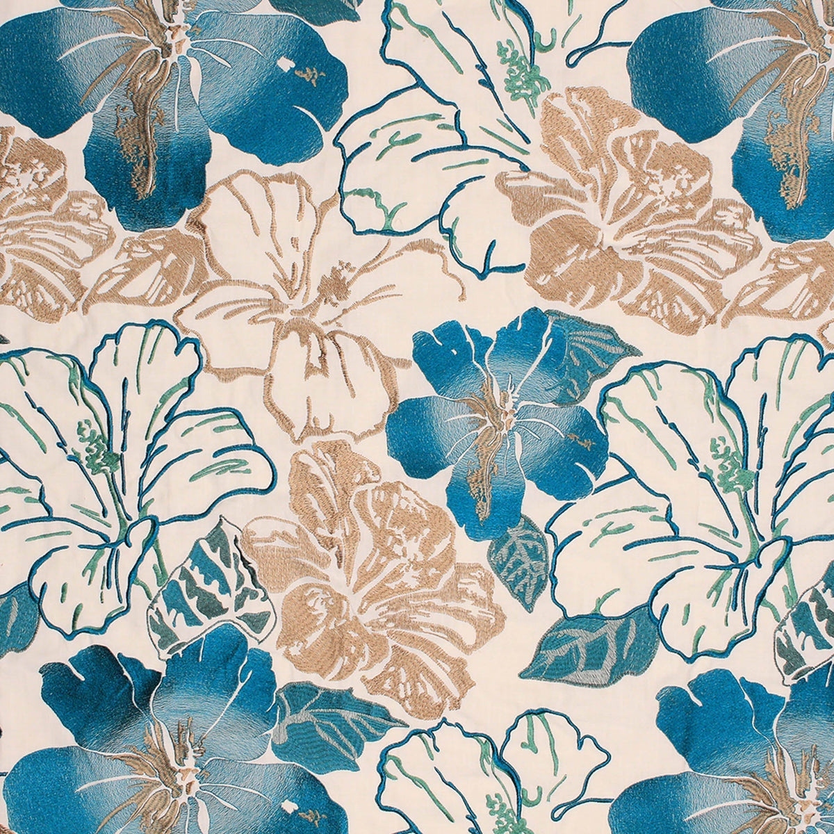 Rm Coco Floral Splendor Teal Fabric | Atlanta Fabrics
