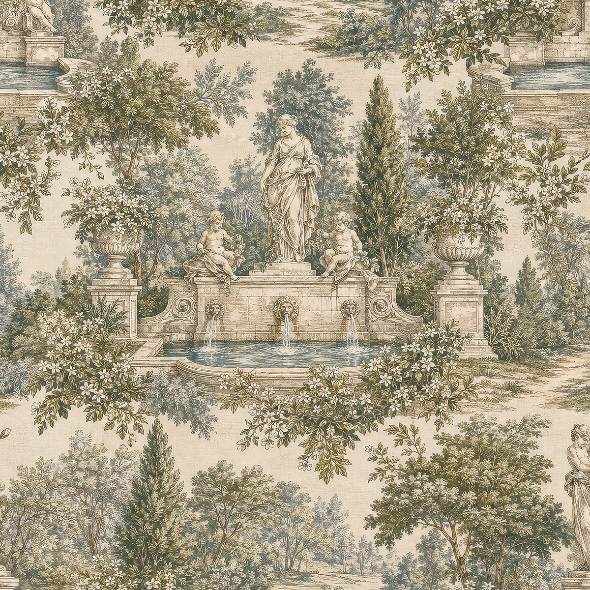 Fountain Orleans Wallpaper