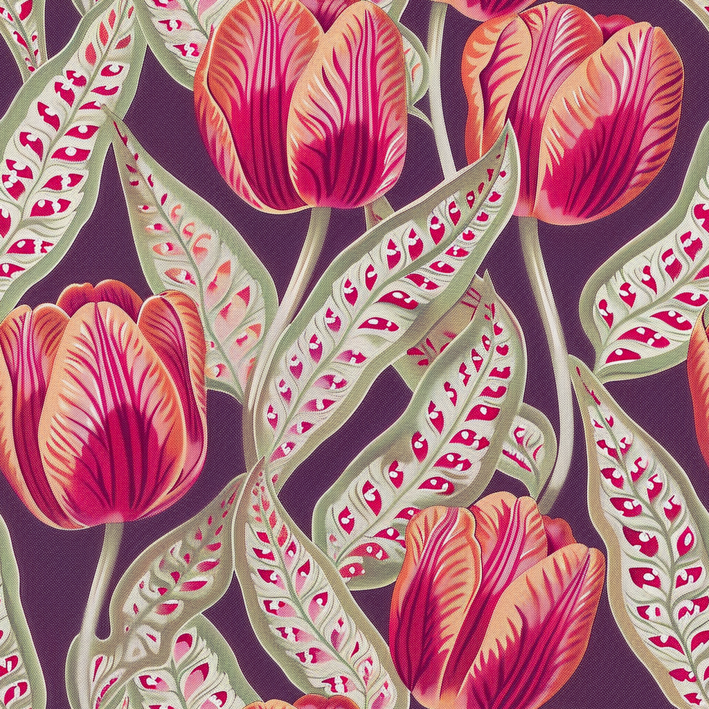 Atlanta Fabrics Garden Tulip Purple Fabric | Atlanta Fabrics