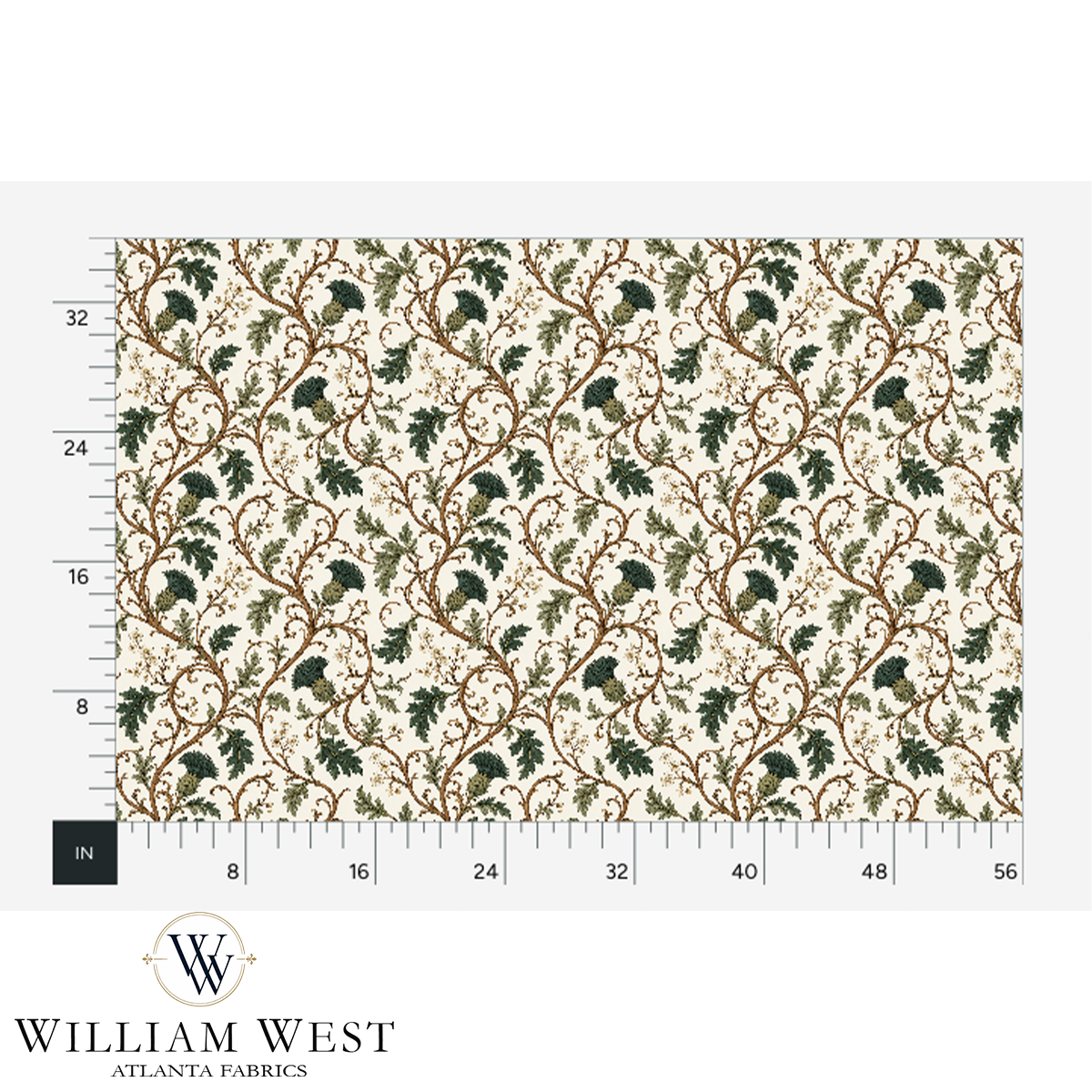 Atlanta Fabrics Heatherwick Vine Forest Fabric | Atlanta Fabrics