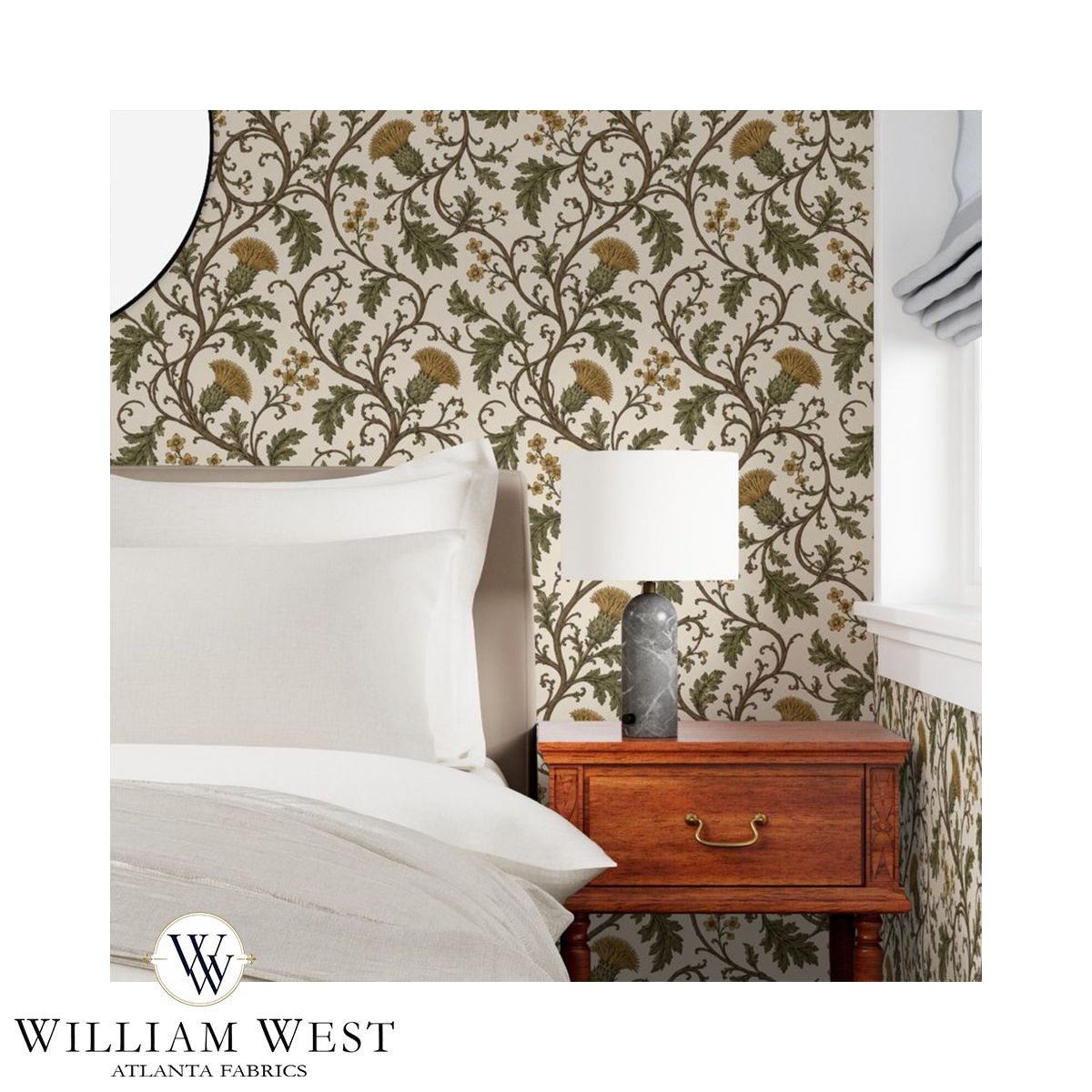 Atlanta Fabrics Heatherwick Vine Olde Gold Wallpaper Wallpaper | Atlanta Fabrics