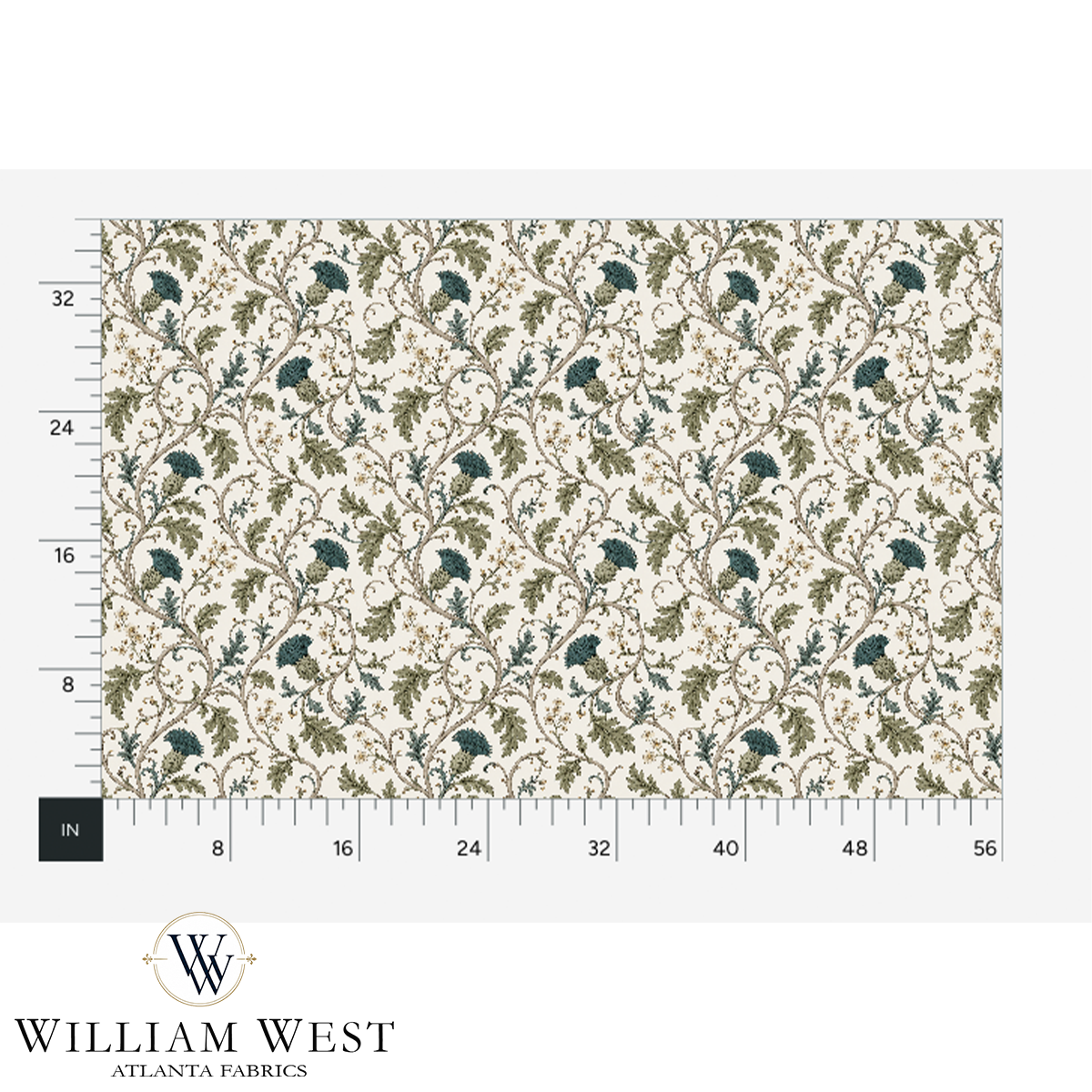 Atlanta Fabrics Heatherwick Vine Sage Fabric | Atlanta Fabrics