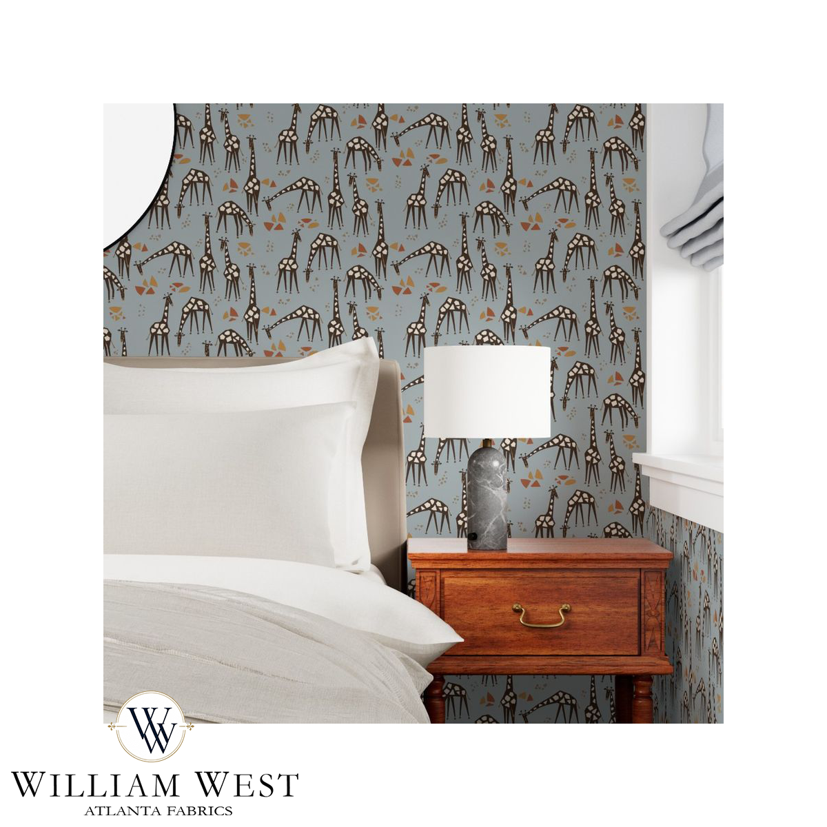 Atlanta Fabrics Hump Day Blue Wallpaper Wallpaper | Atlanta Fabrics