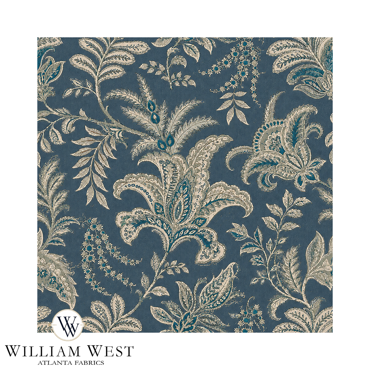 Indienne Paisley  Deep Teal Wallpaper