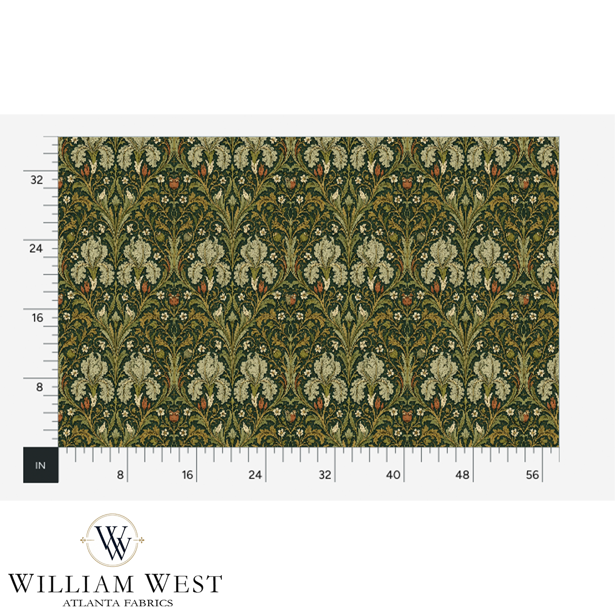 Atlanta Fabrics Iris Arabesque Celery Fabric | Atlanta Fabrics