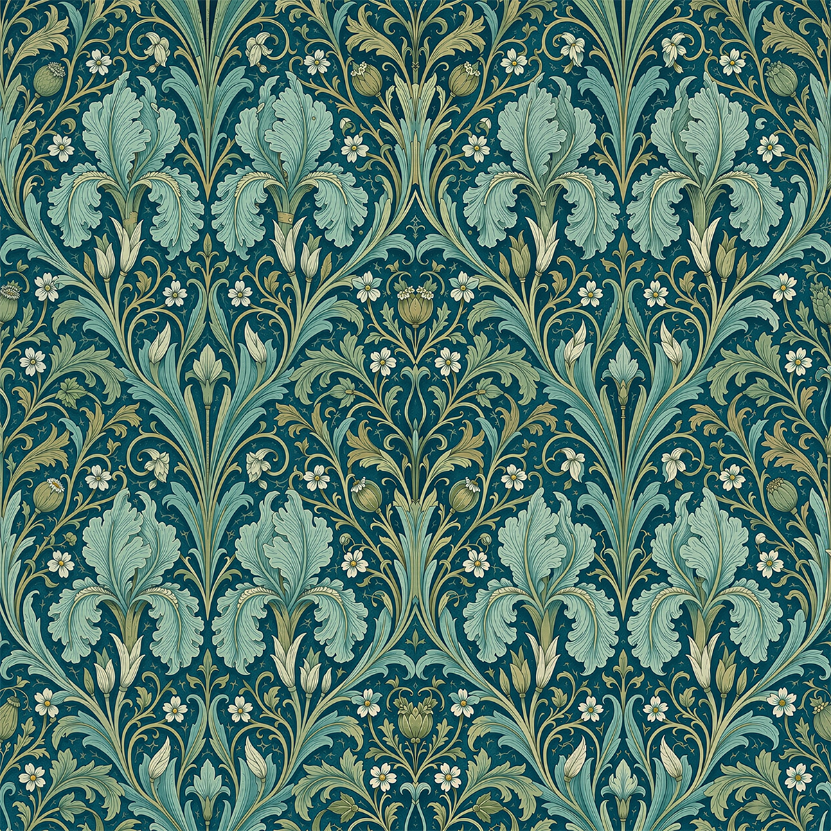 Atlanta Fabrics Iris Arabesque Petrol Fabric | Atlanta Fabrics