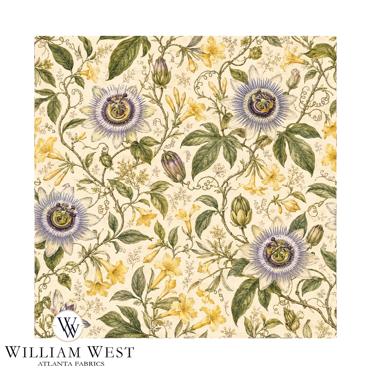 Atlanta Fabrics Jasmine and Passion Yellow Fabric | Atlanta Fabrics