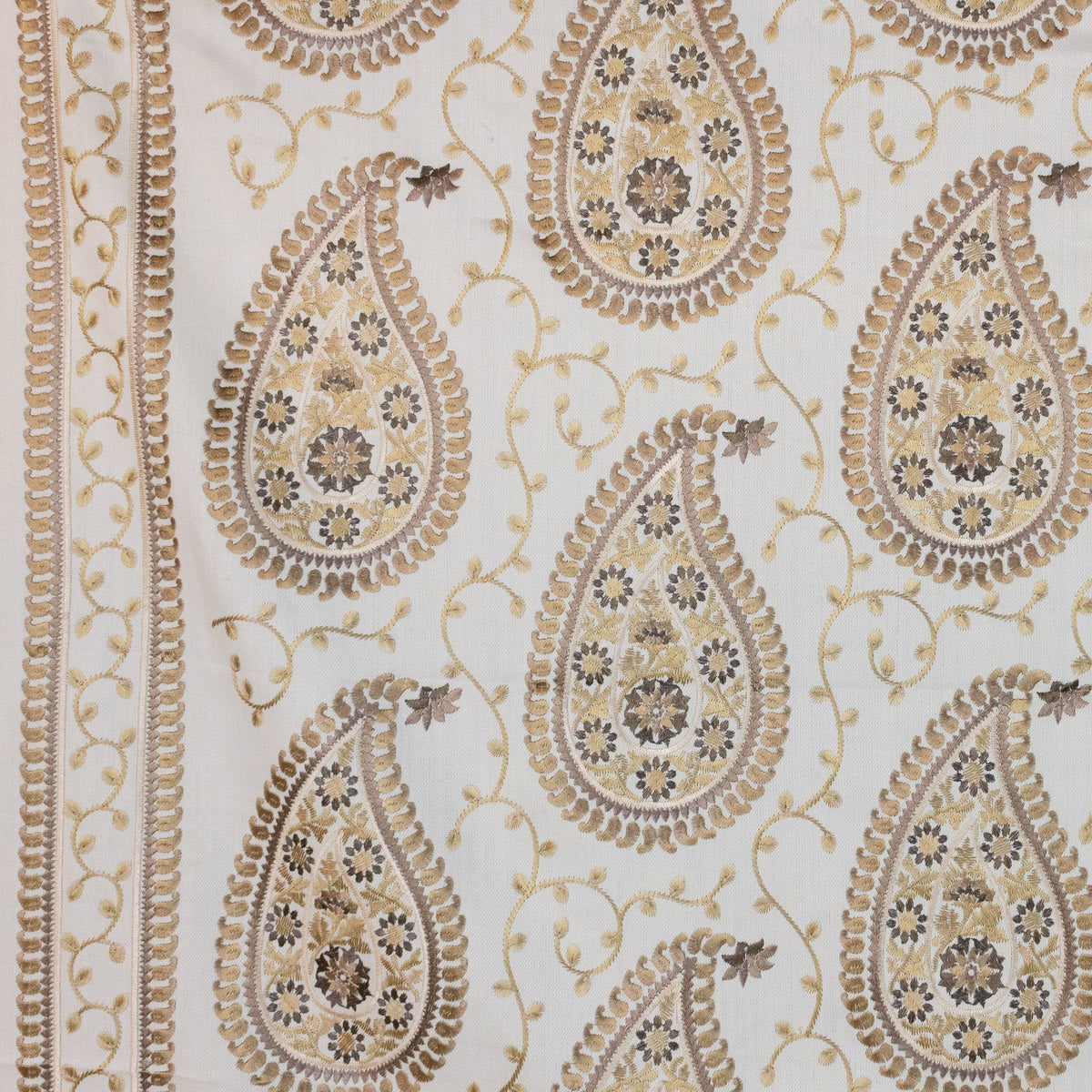 RM Coco Kadiri Paisley Border Latte Fabric | Atlanta Fabrics
