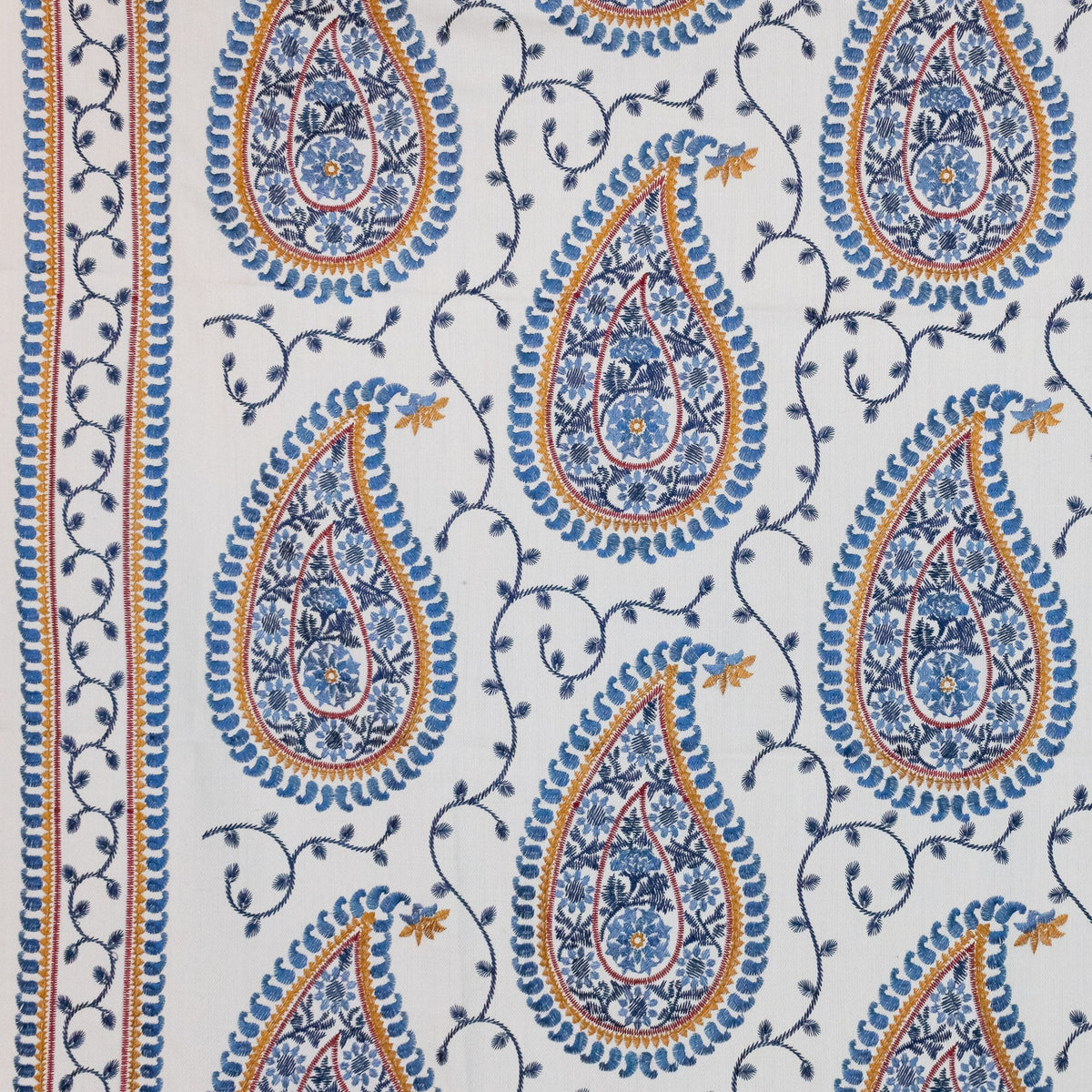 RM Coco Kadiri Paisley Border Tidewater Fabric | Atlanta Fabrics