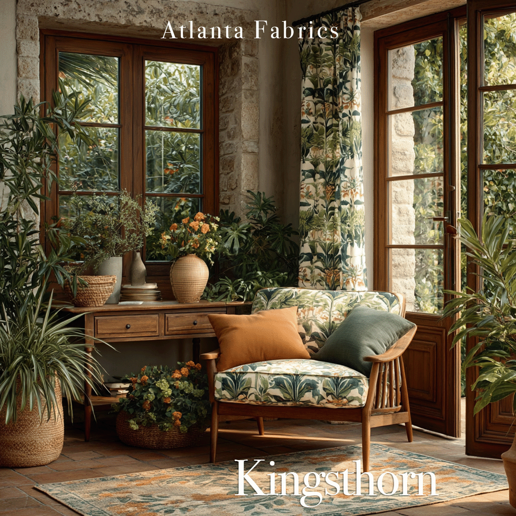 Atlanta Fabrics Kingsthorn Basil Fabric | Atlanta Fabrics