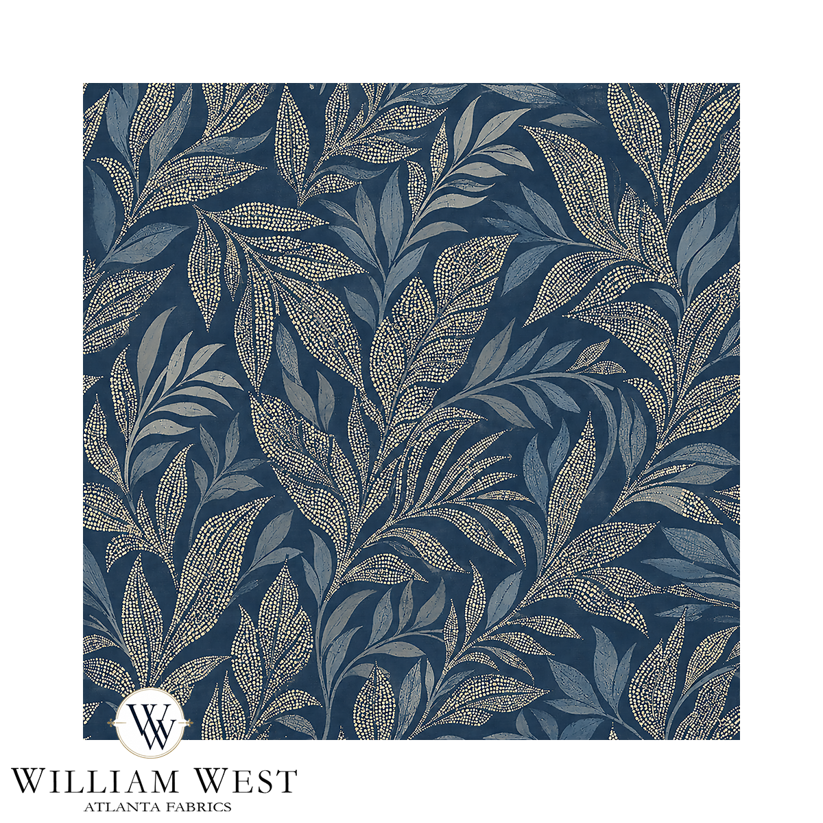 Atlanta Fabrics Lundgren Navy Fabric | Atlanta Fabrics